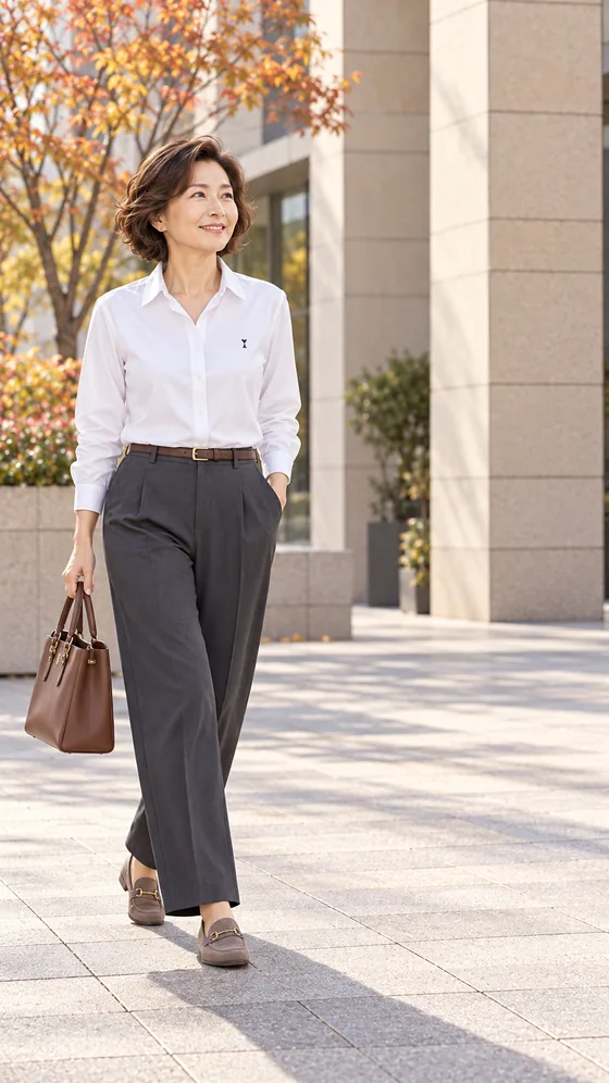 50대에게도 잘 어울리는 30대 단정한 데일리룩