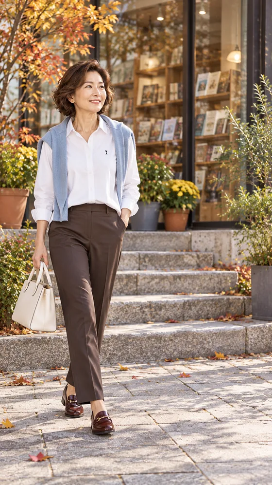 50대에게도 잘 어울리는 30대 단정한 데일리룩